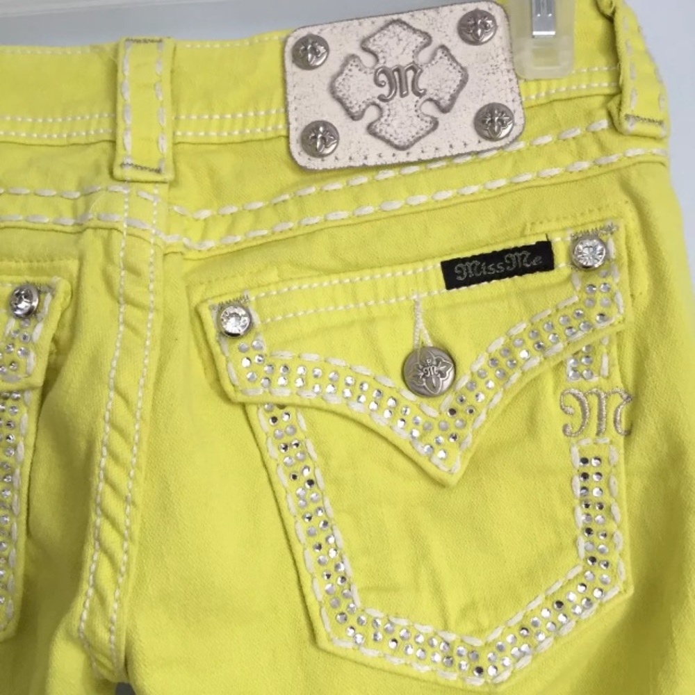 Miss Me Lemon Yellow Skinny Jeans - Picture 5 of 8